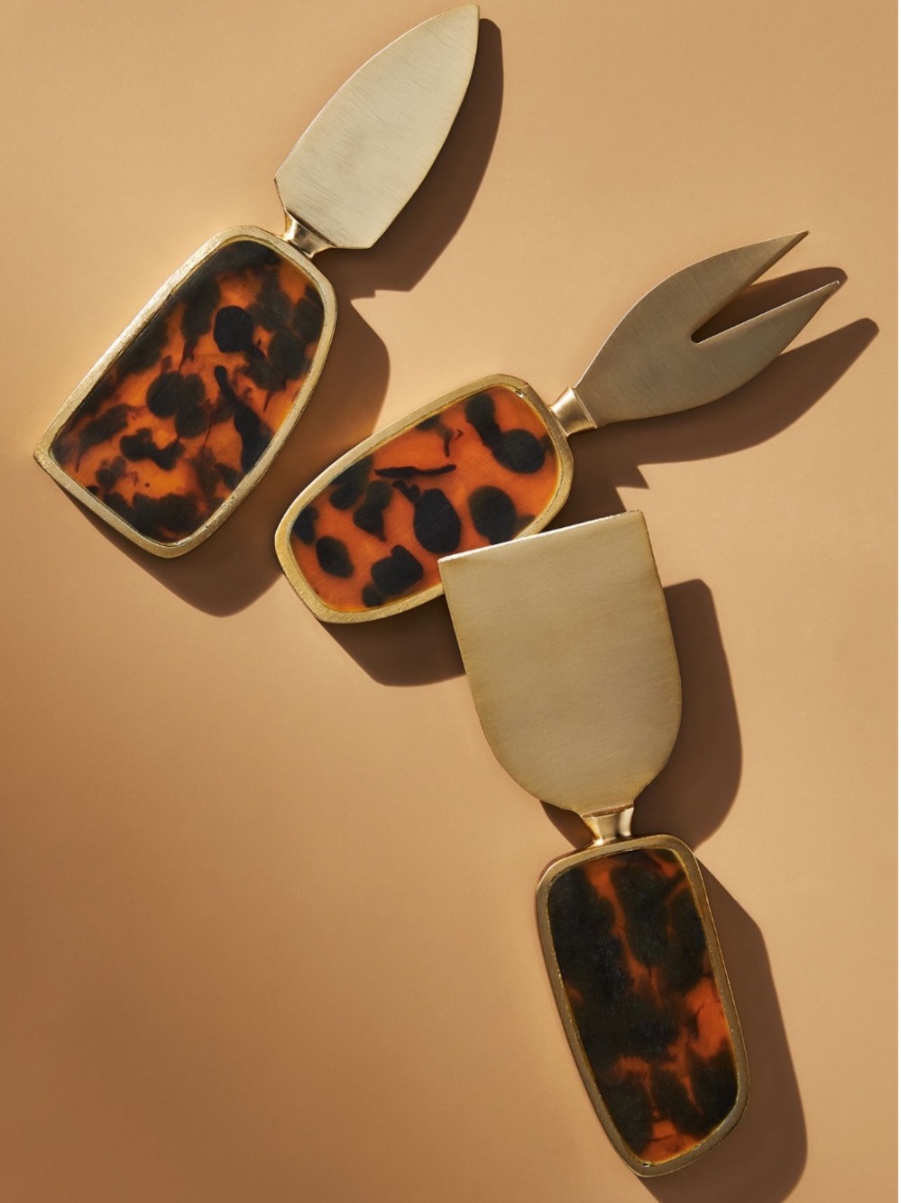 Tortoiseshell Cheese Knives - set of 3